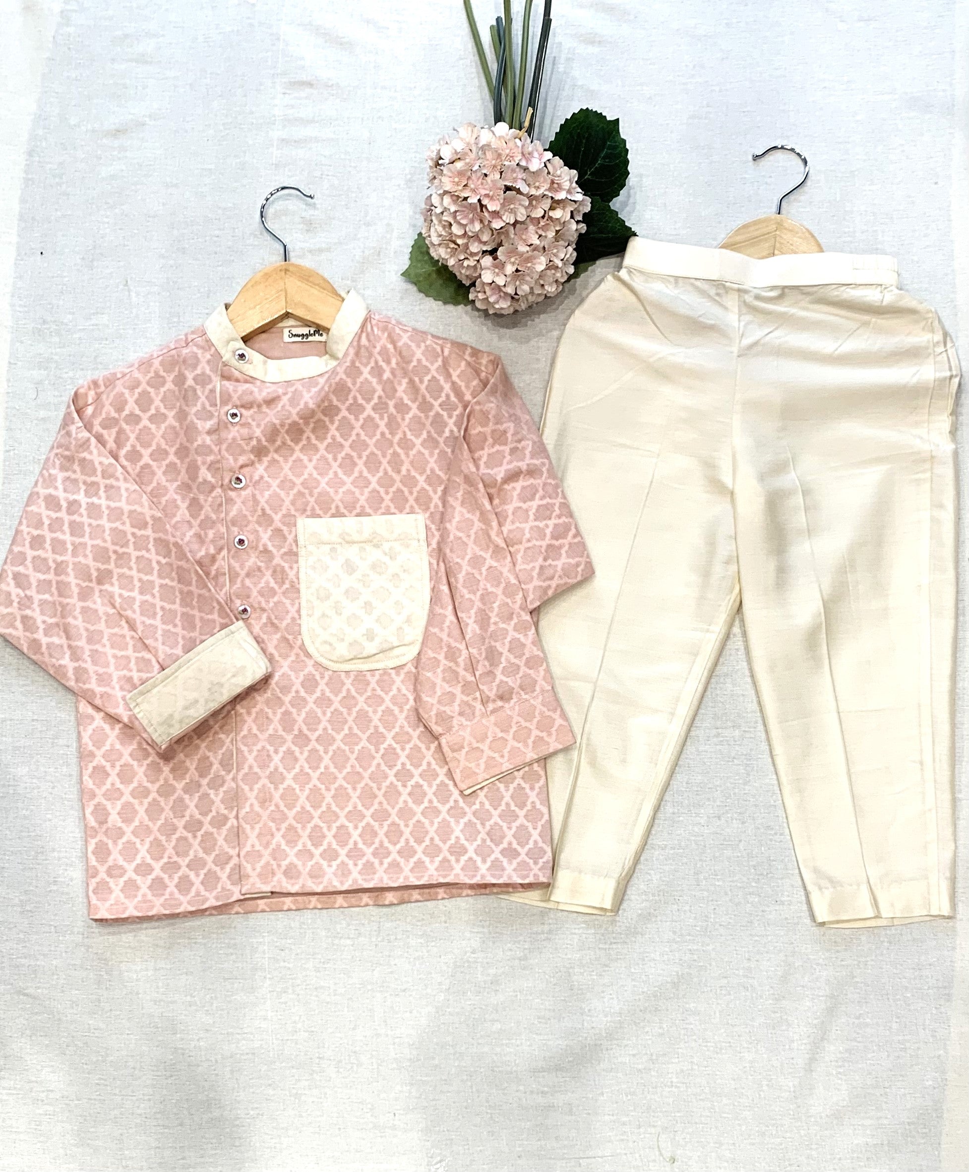 Boys Peach Kurta Set