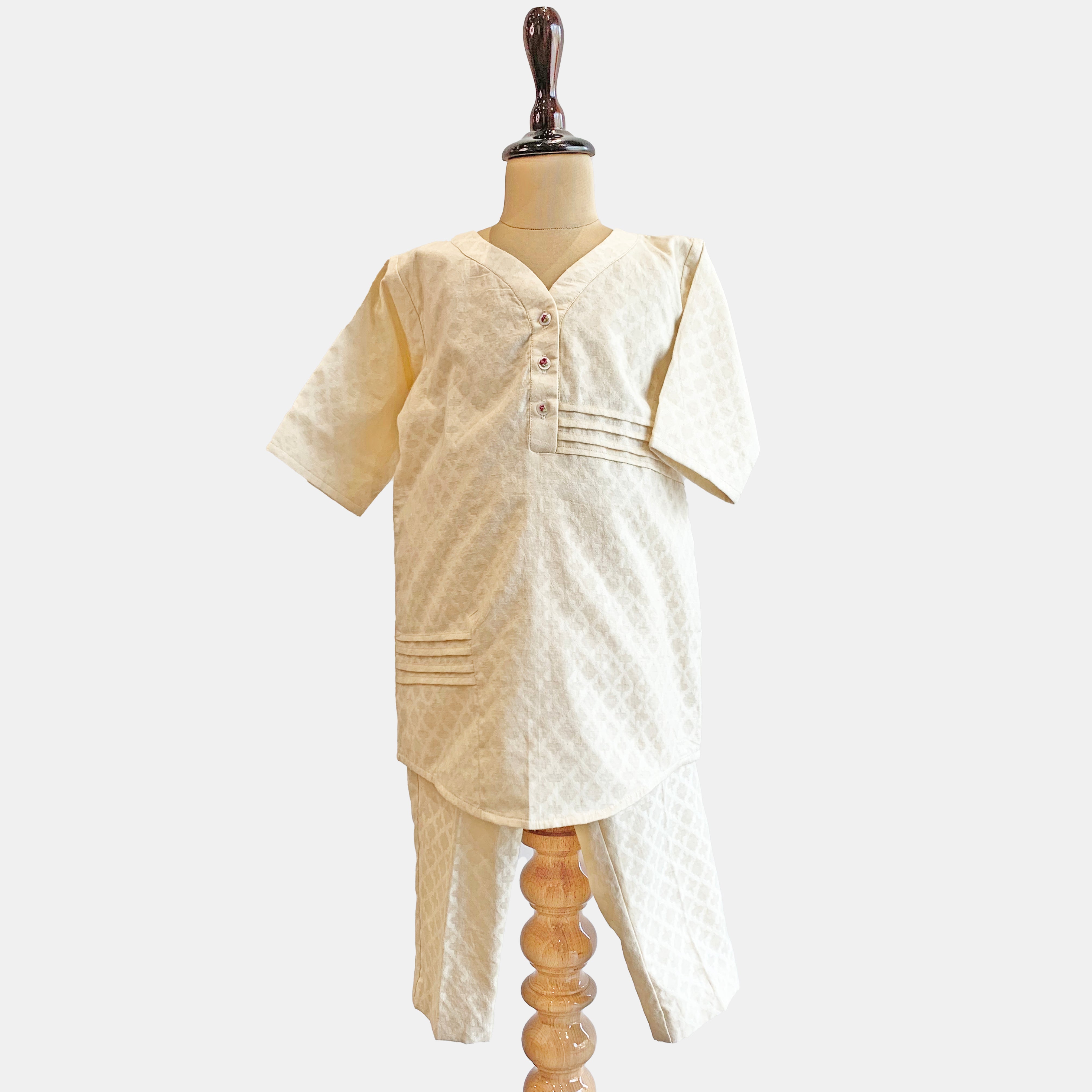 Unisex Beige Kurta Set