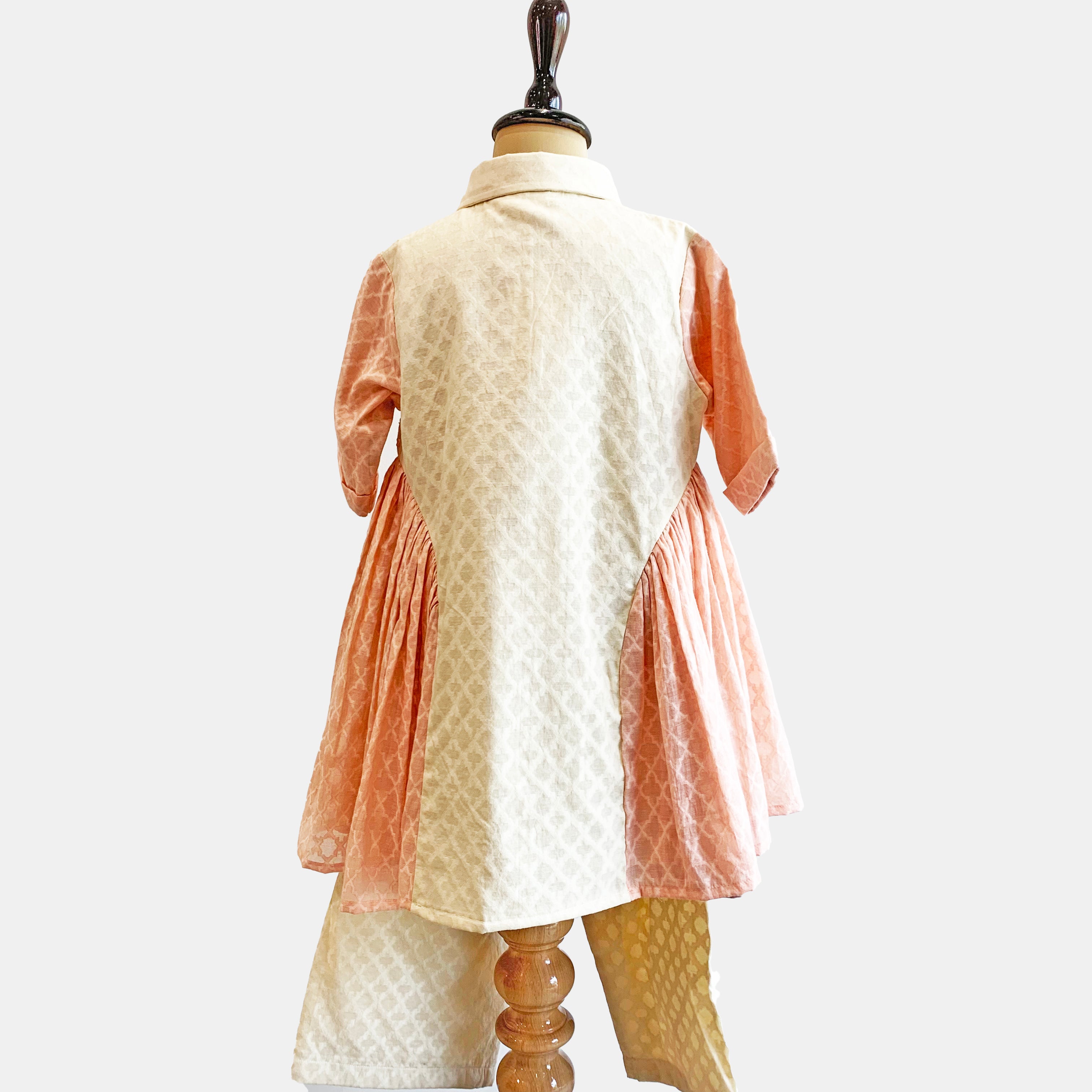 Embroidered Gather Kurta Set