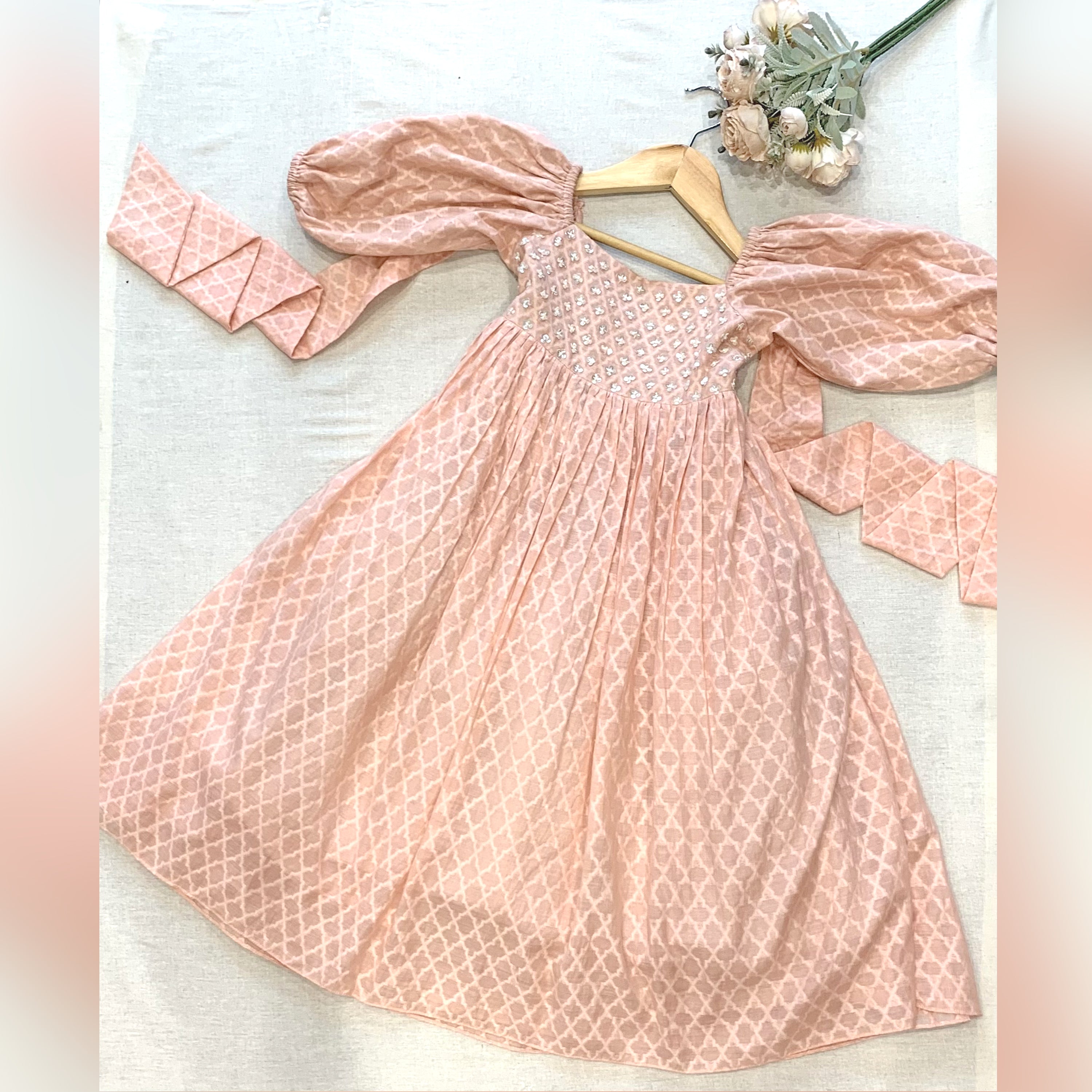 Girls Peach Gown