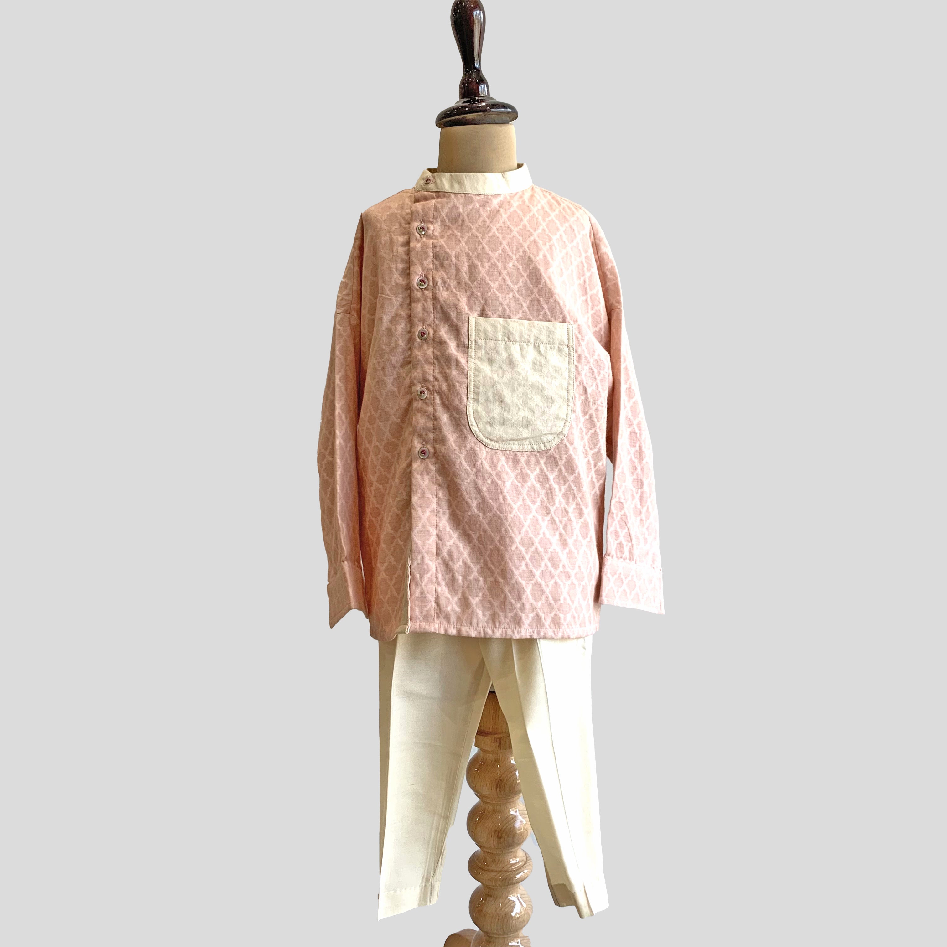 Boys Peach Kurta Set
