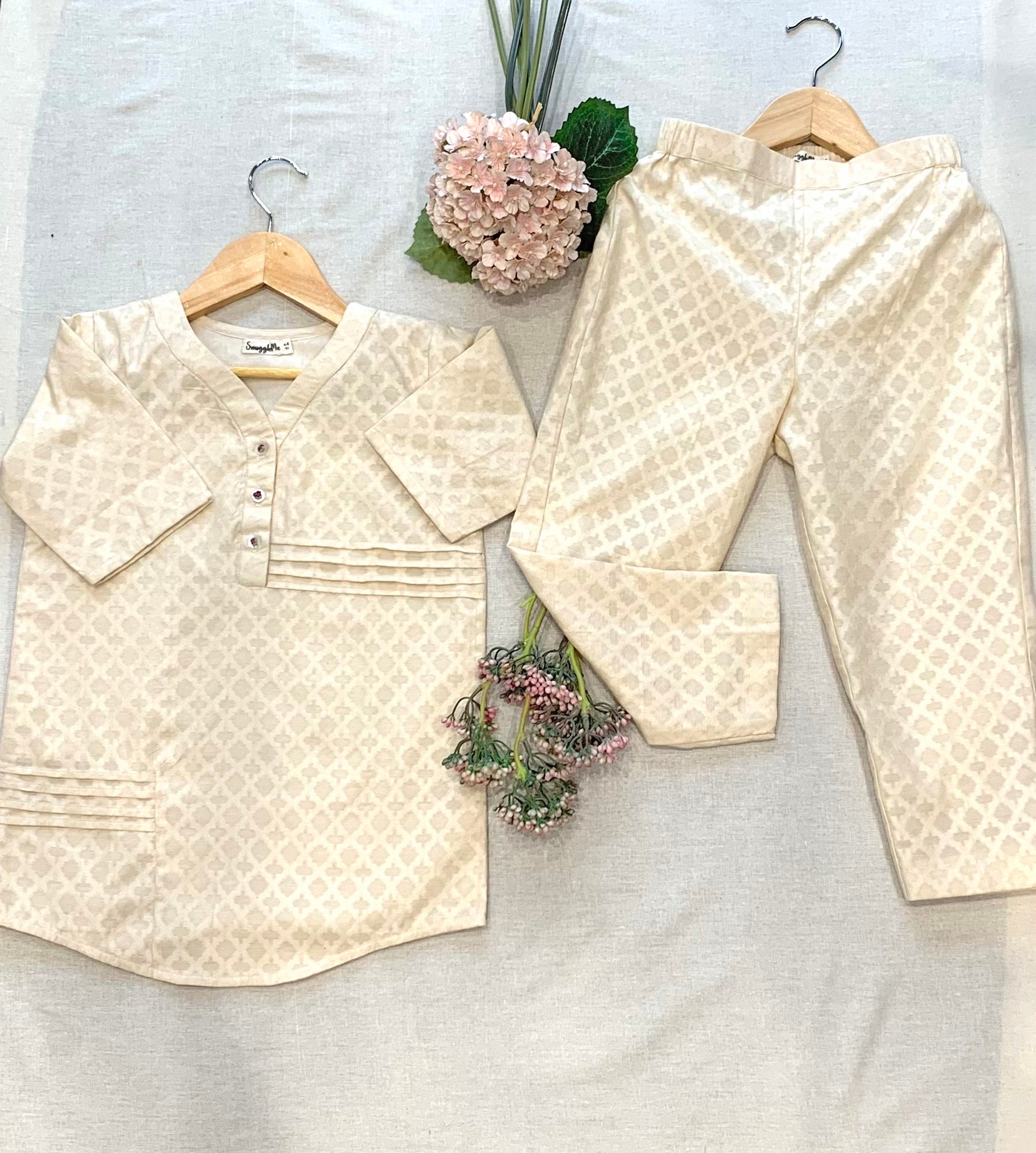 Unisex Beige Kurta Set
