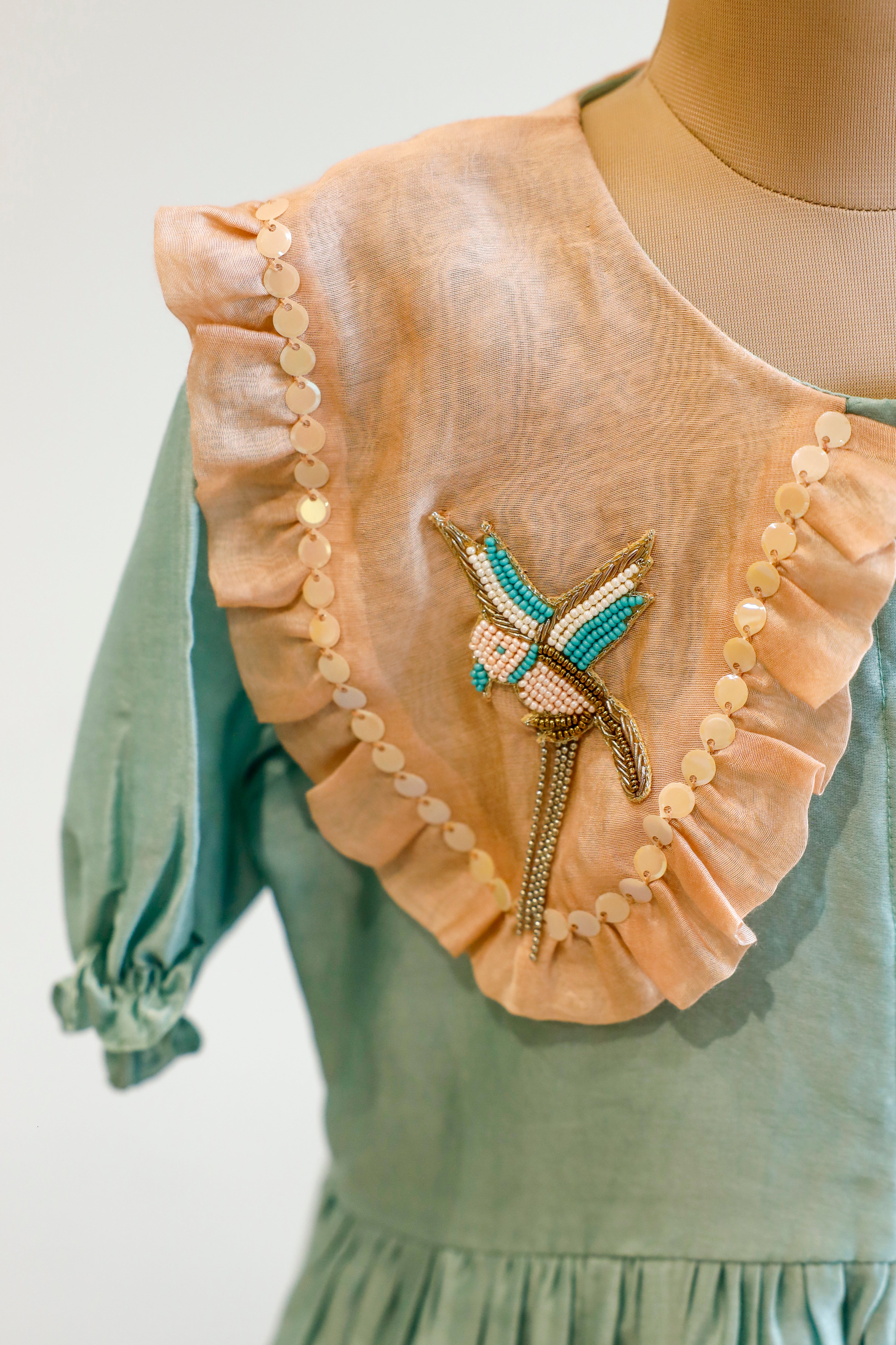 Bloom Embellished Dress - Blue
