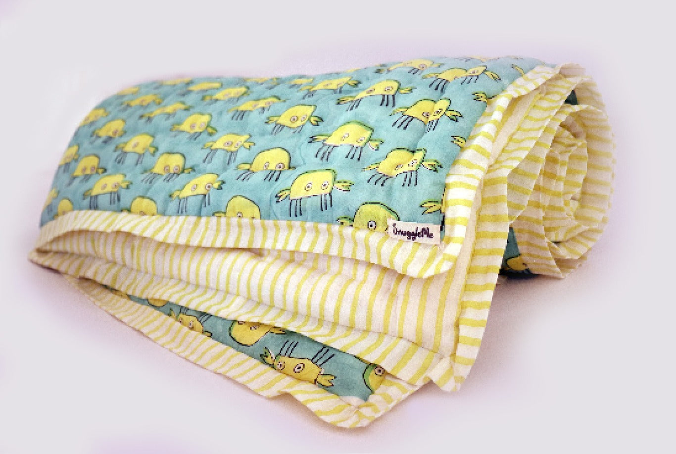 Yodeling Yellow  Crab Baby Quilt