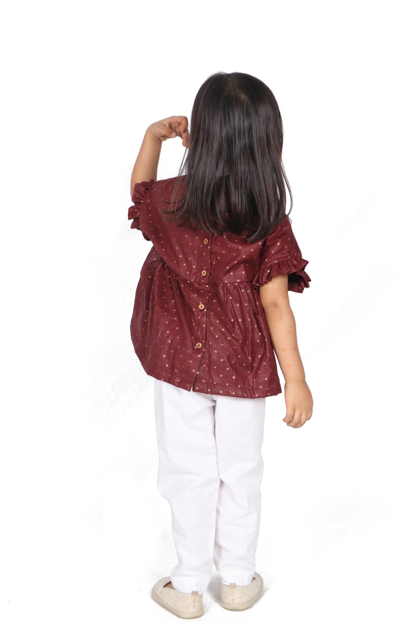 Umber dotted kurta with pyjama