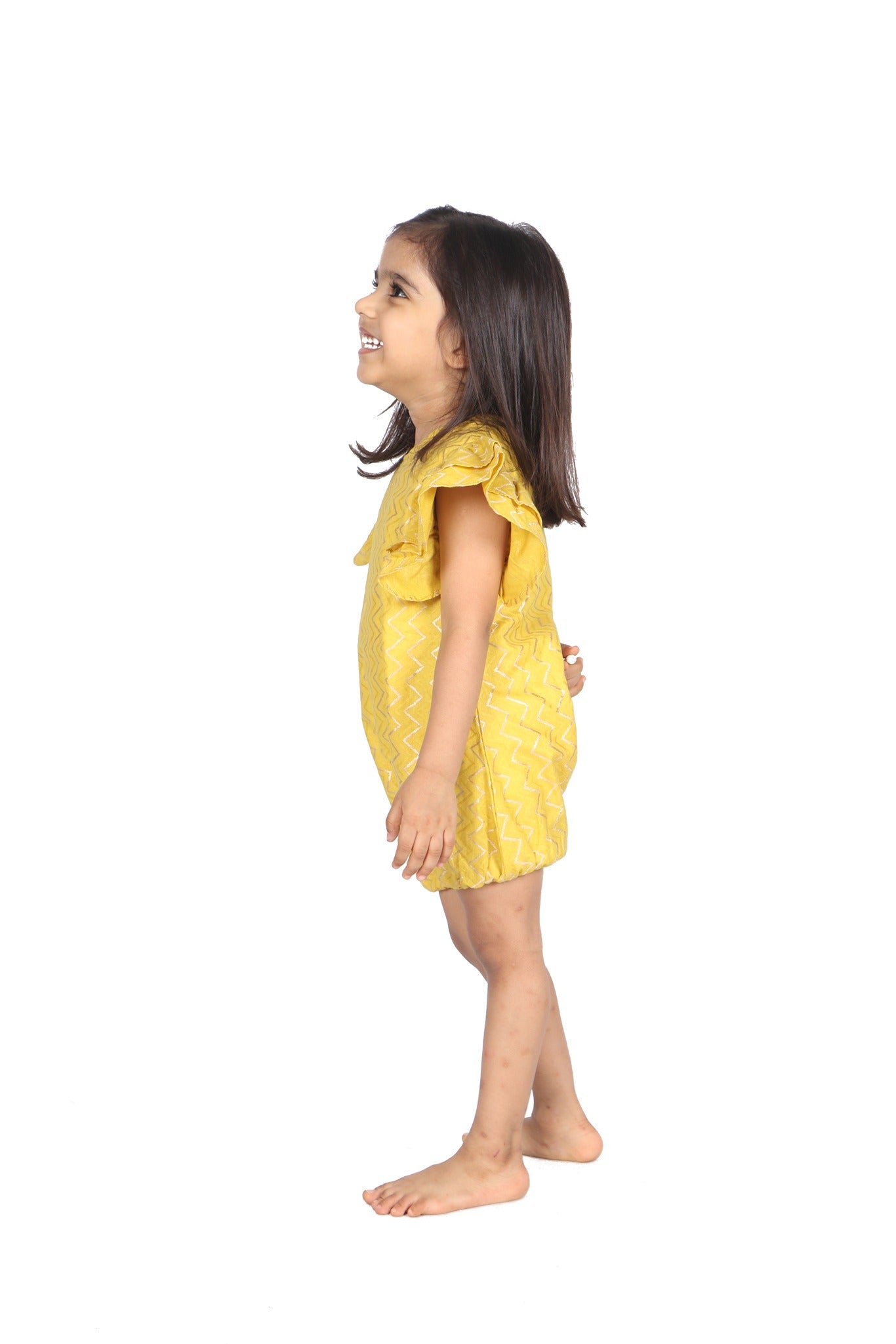 Marigold Playsuit with wavy weave