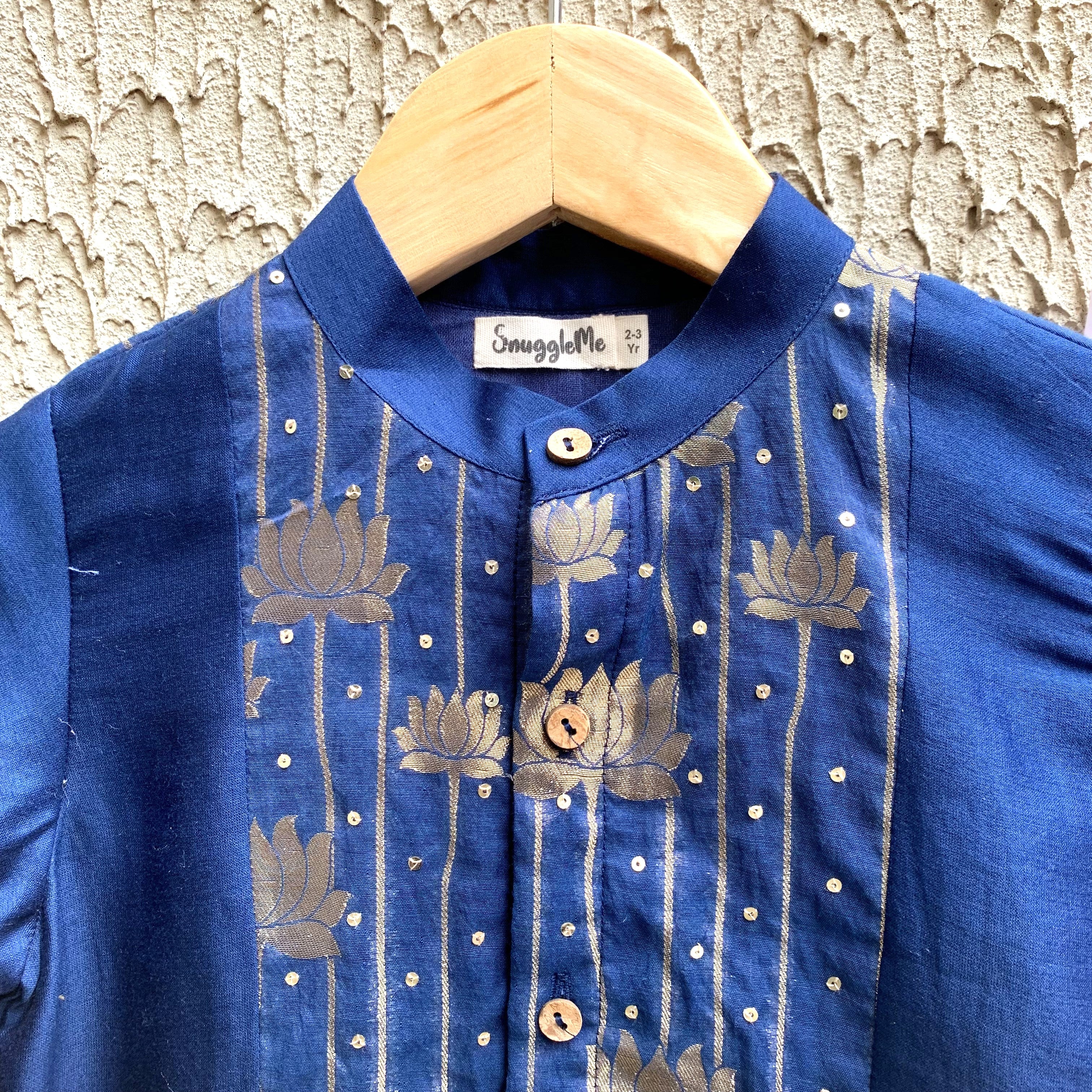 Lotus Zari Front Open Kurta Set