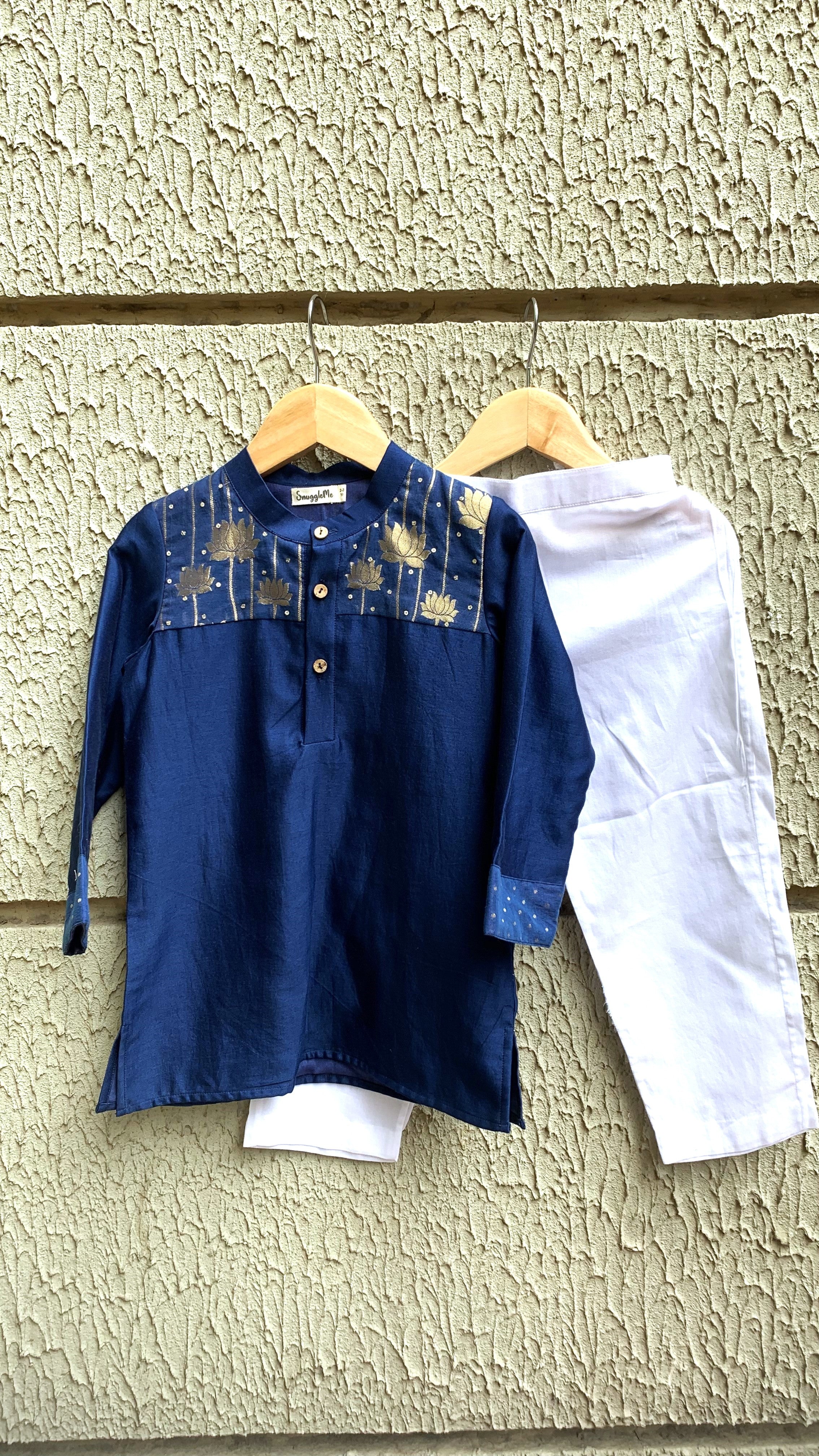 Lotus Zari Patch Kurta Set