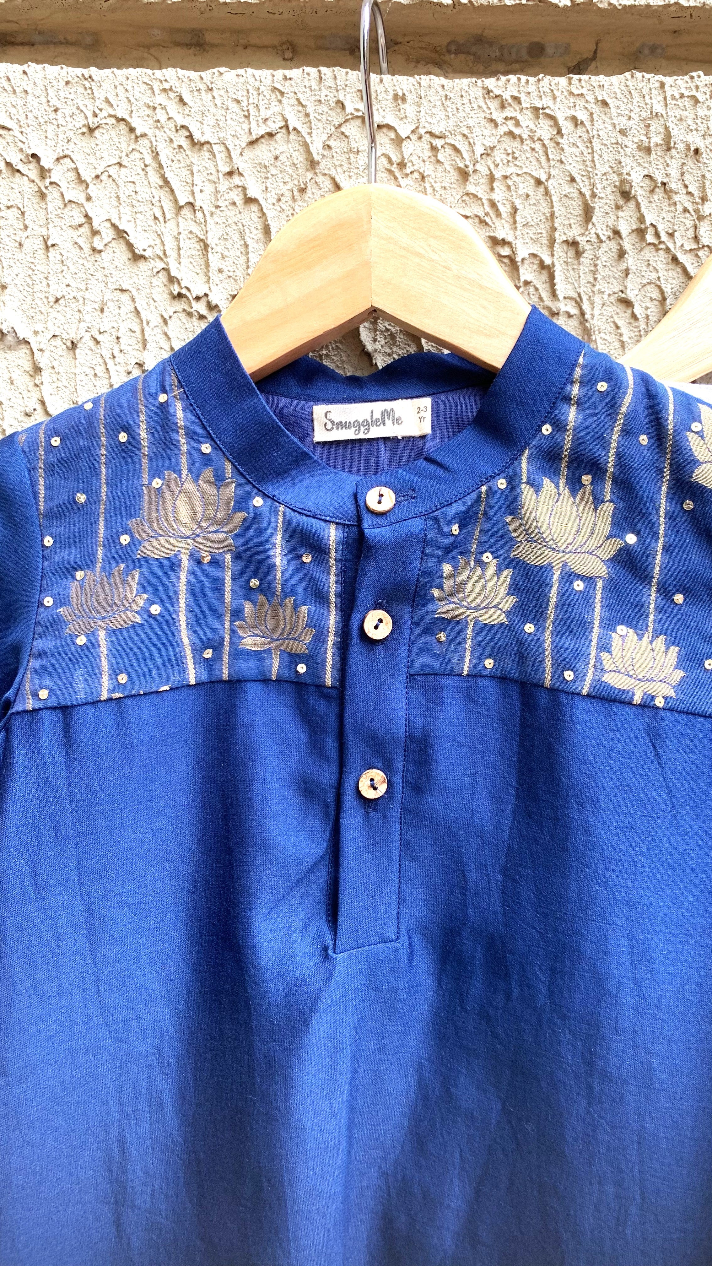 Lotus Zari Patch Kurta Set