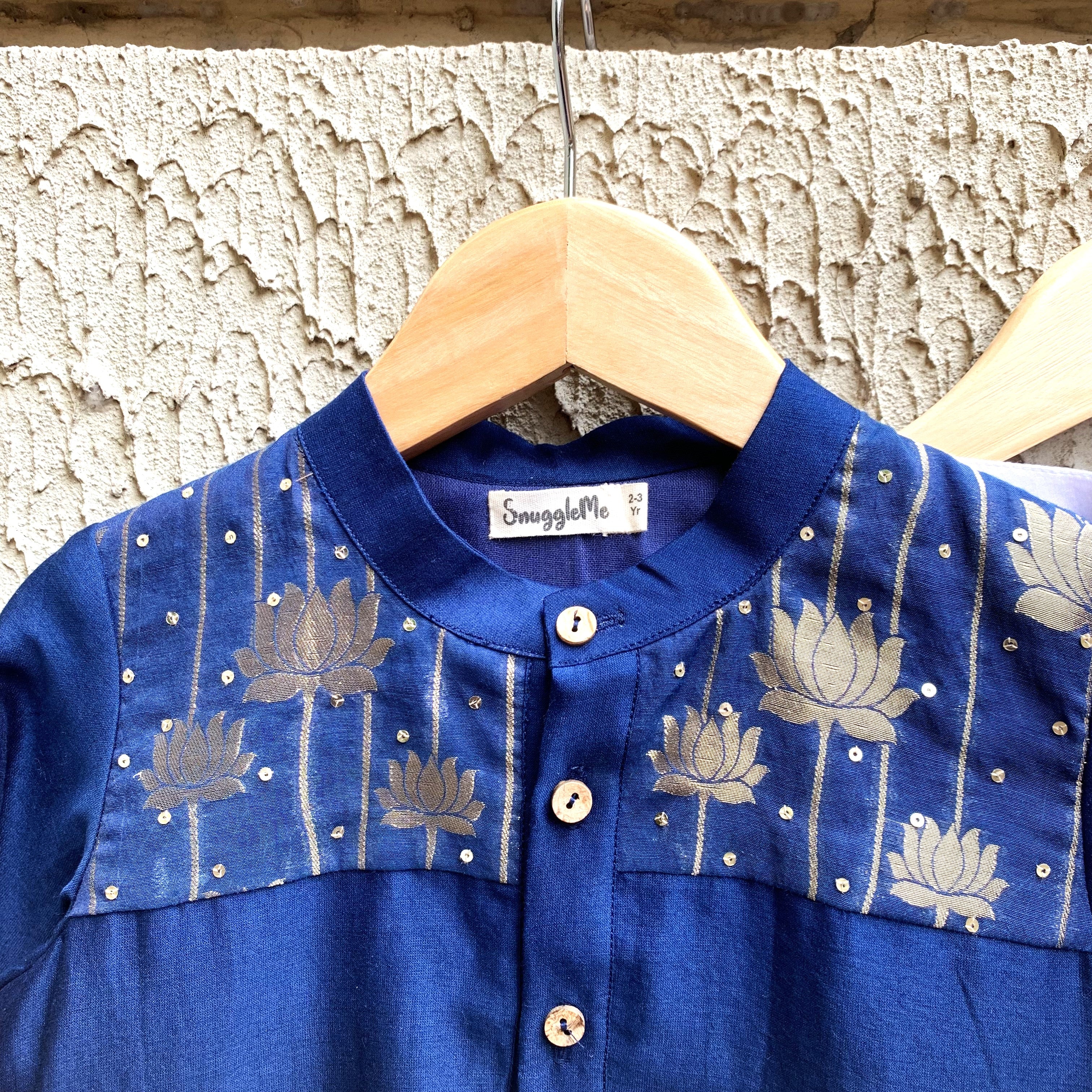 Lotus Zari Patch Kurta Set