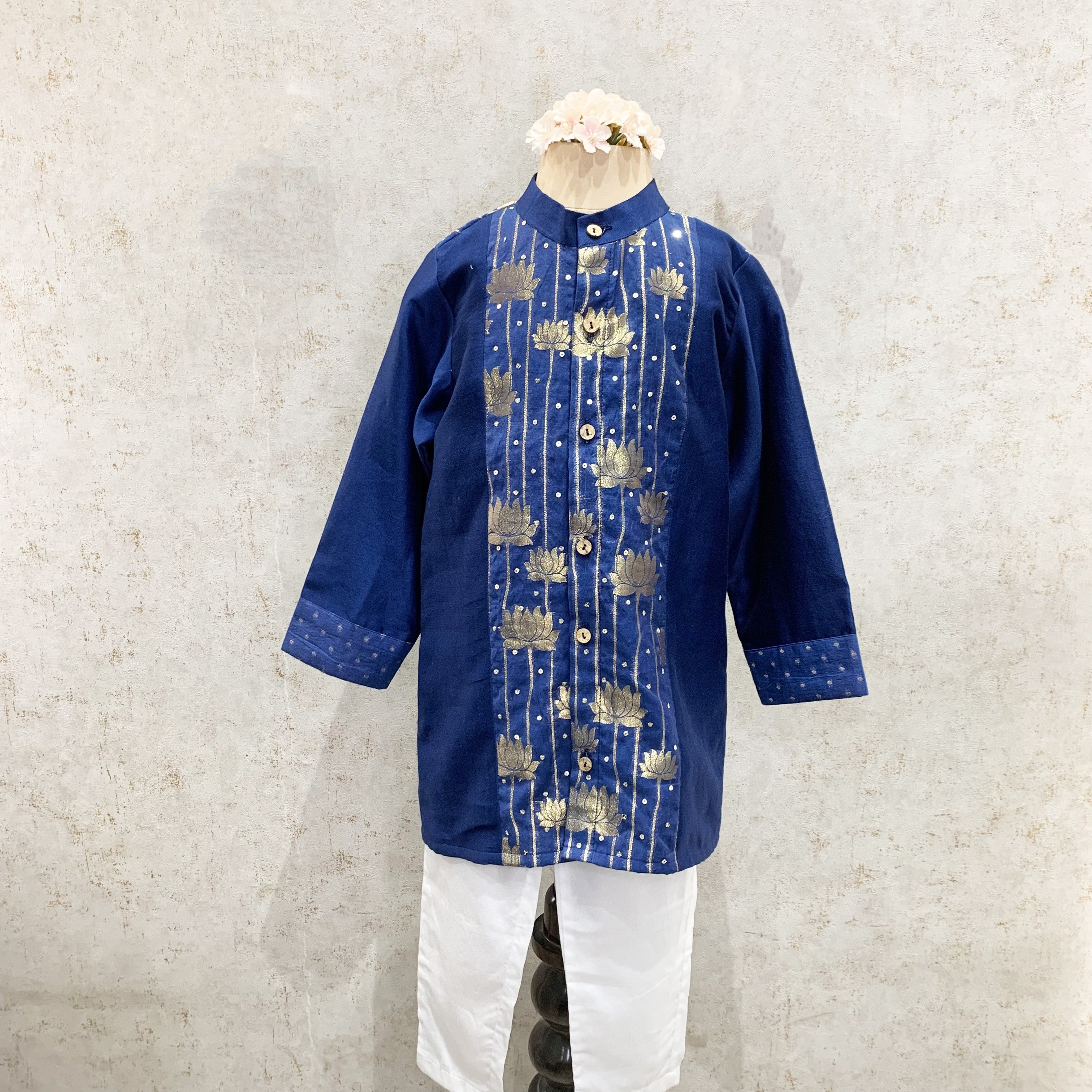 Lotus Zari Front Open Kurta Set