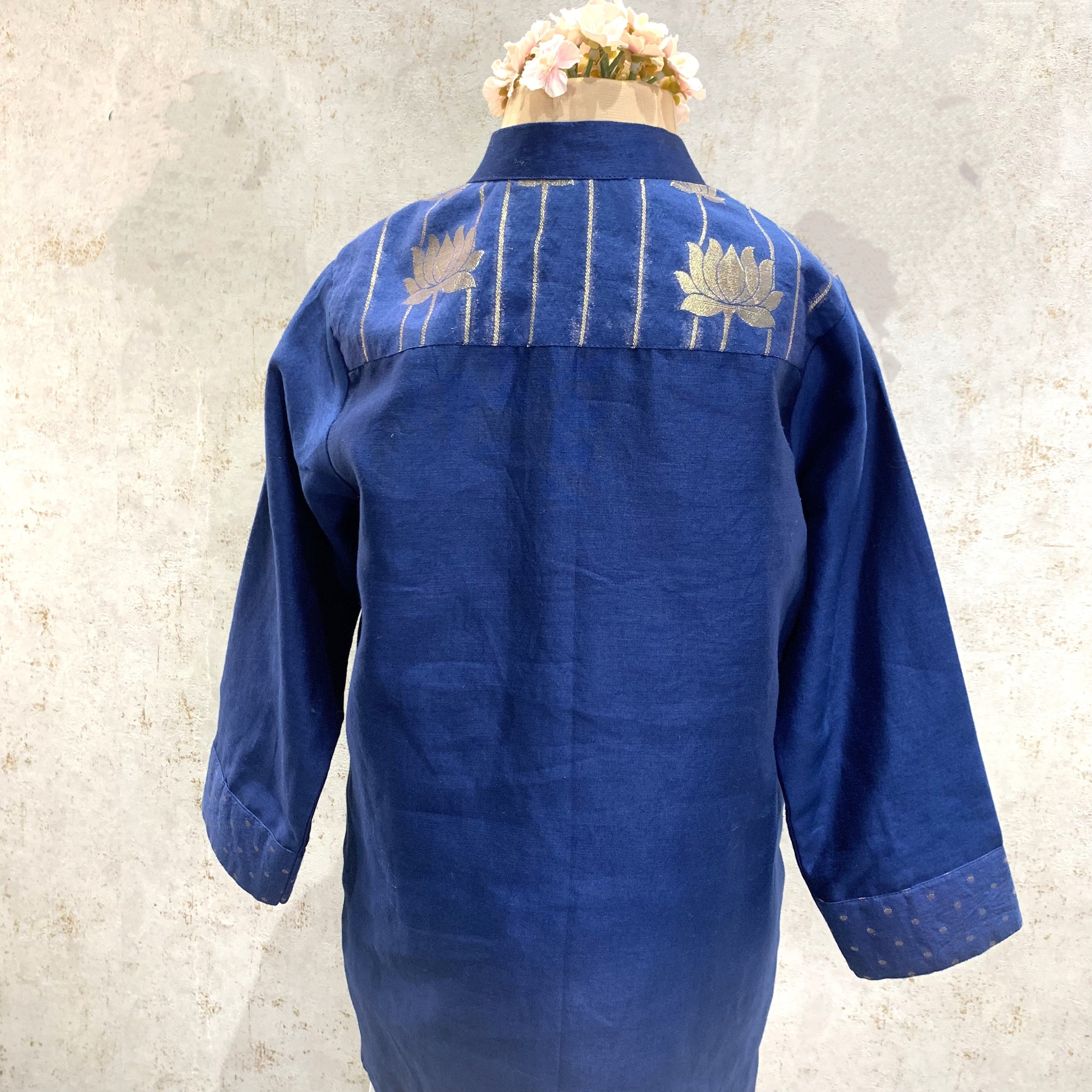Lotus Zari Patch Kurta Set