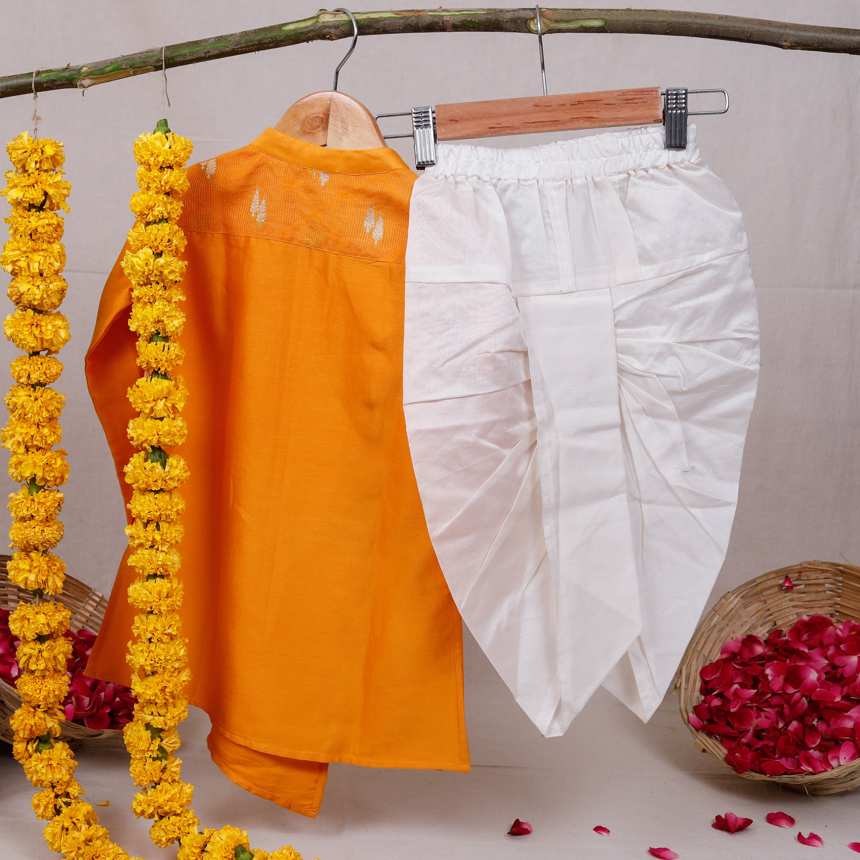 Marigold Kurta Dhoti Set for Boys