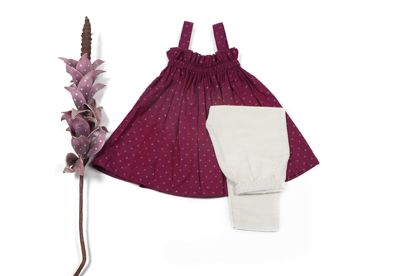 Plum Frilled Neck Top