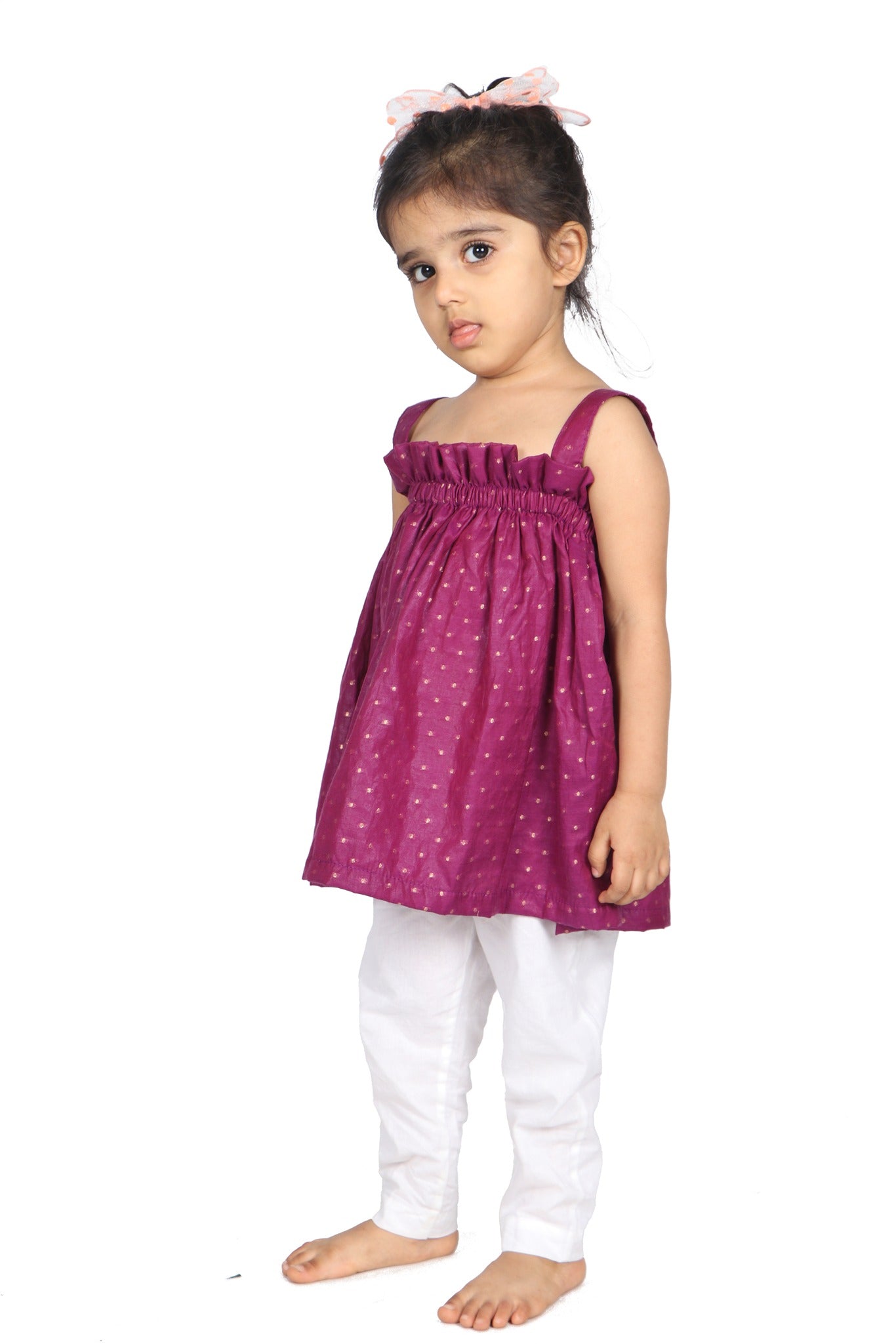 Plum Frilled Neck Top