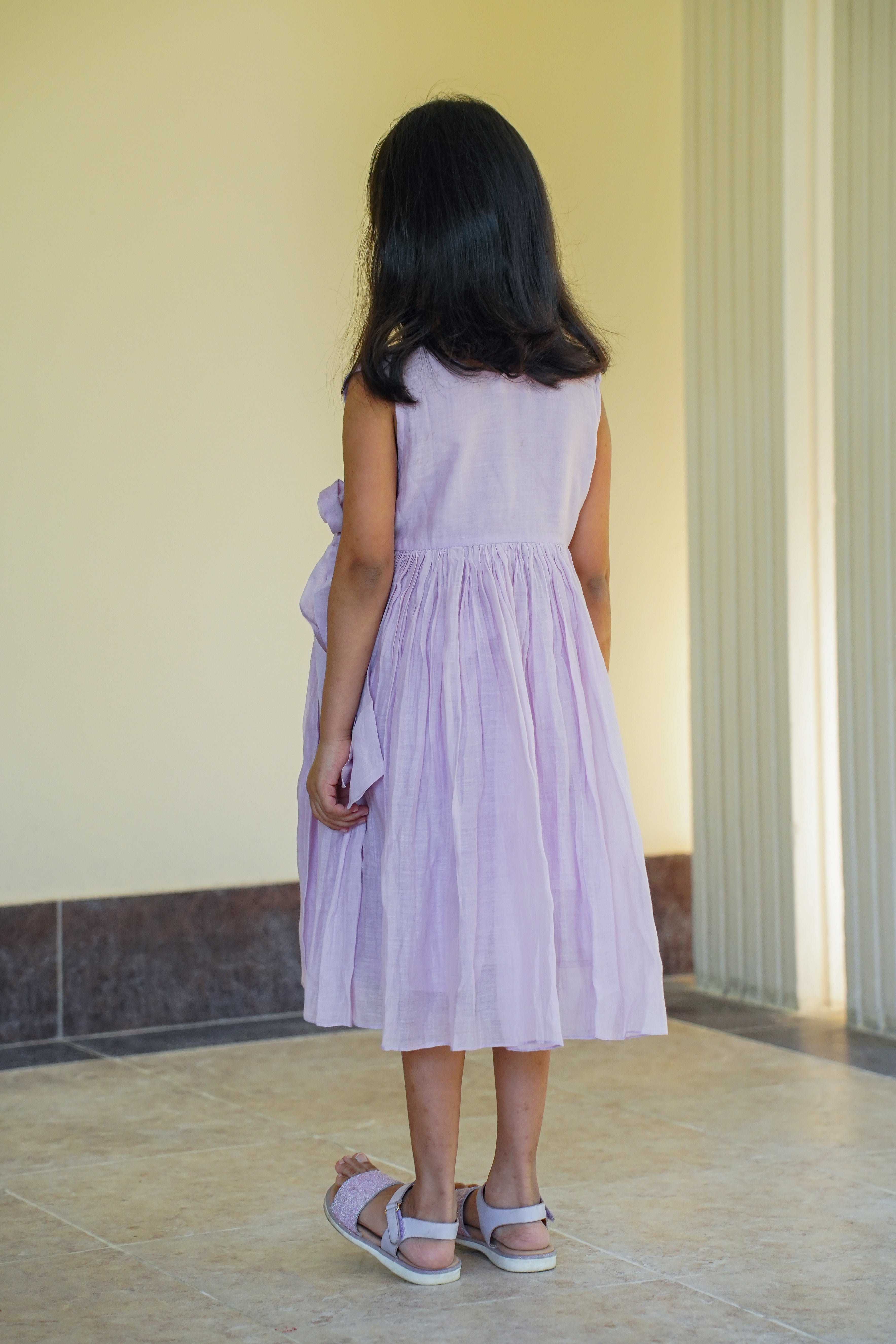 Purple Embroidered Aangrakha Dress