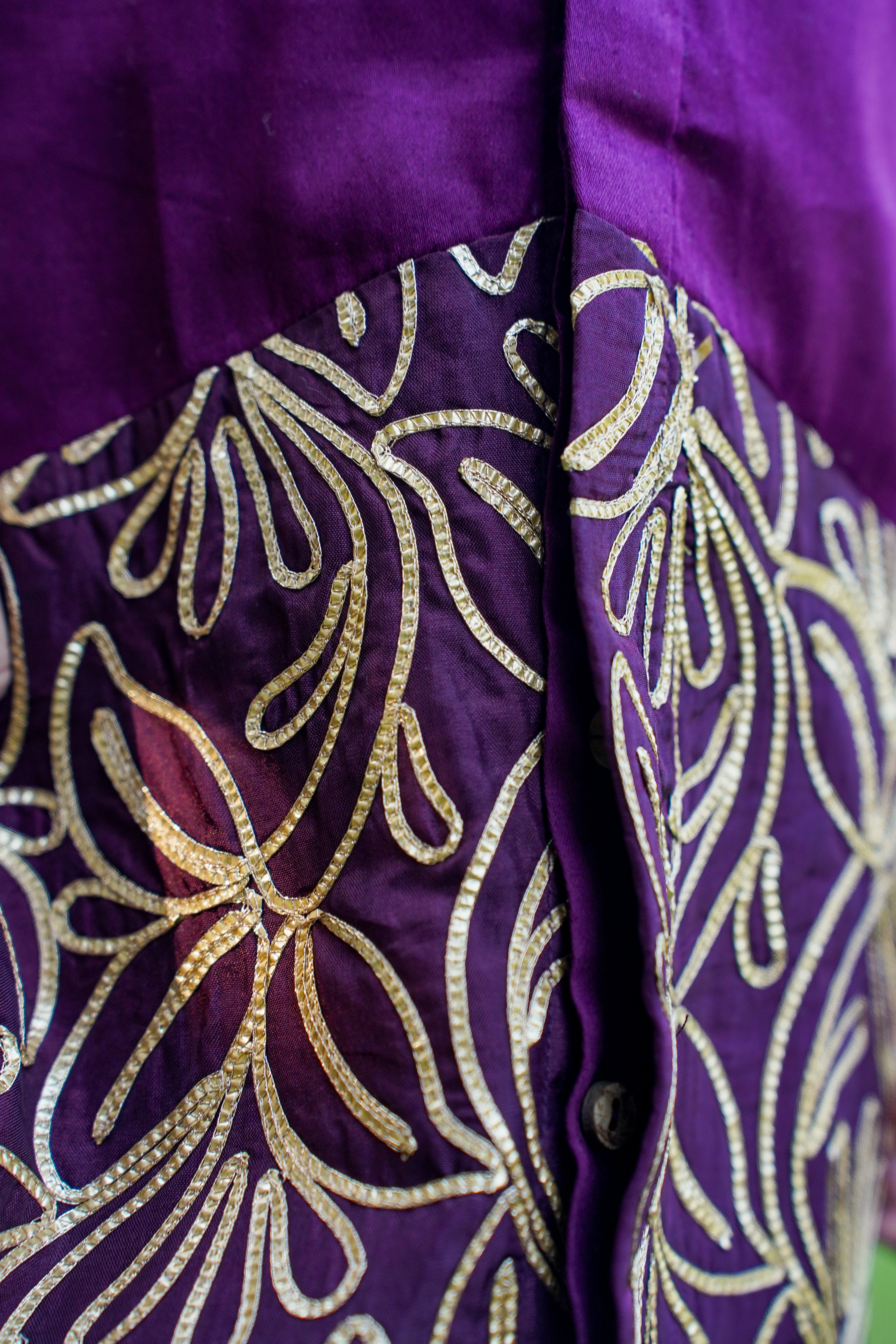 Wine Patch Kurta Set