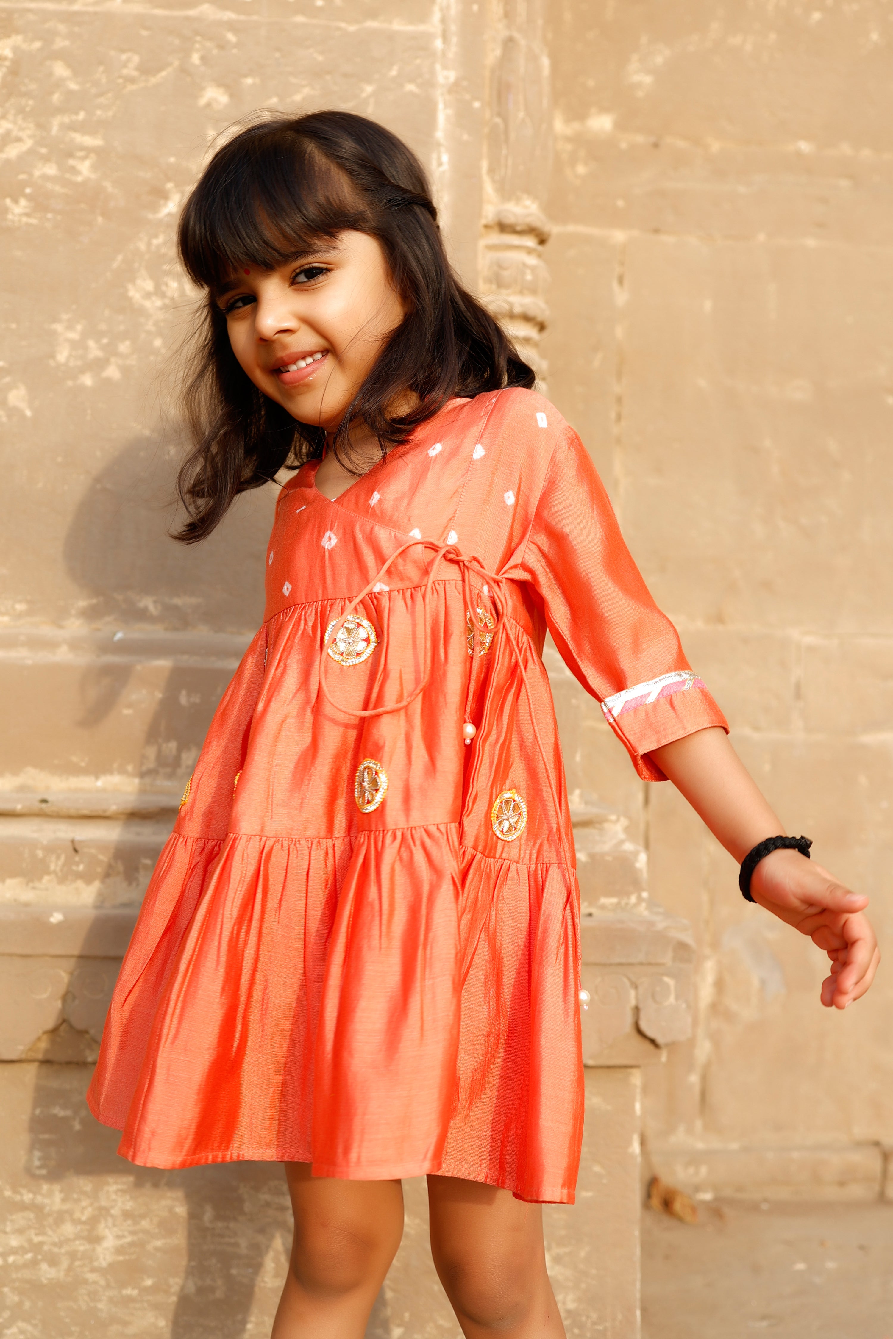 Coral Floral Twirl Around Dress