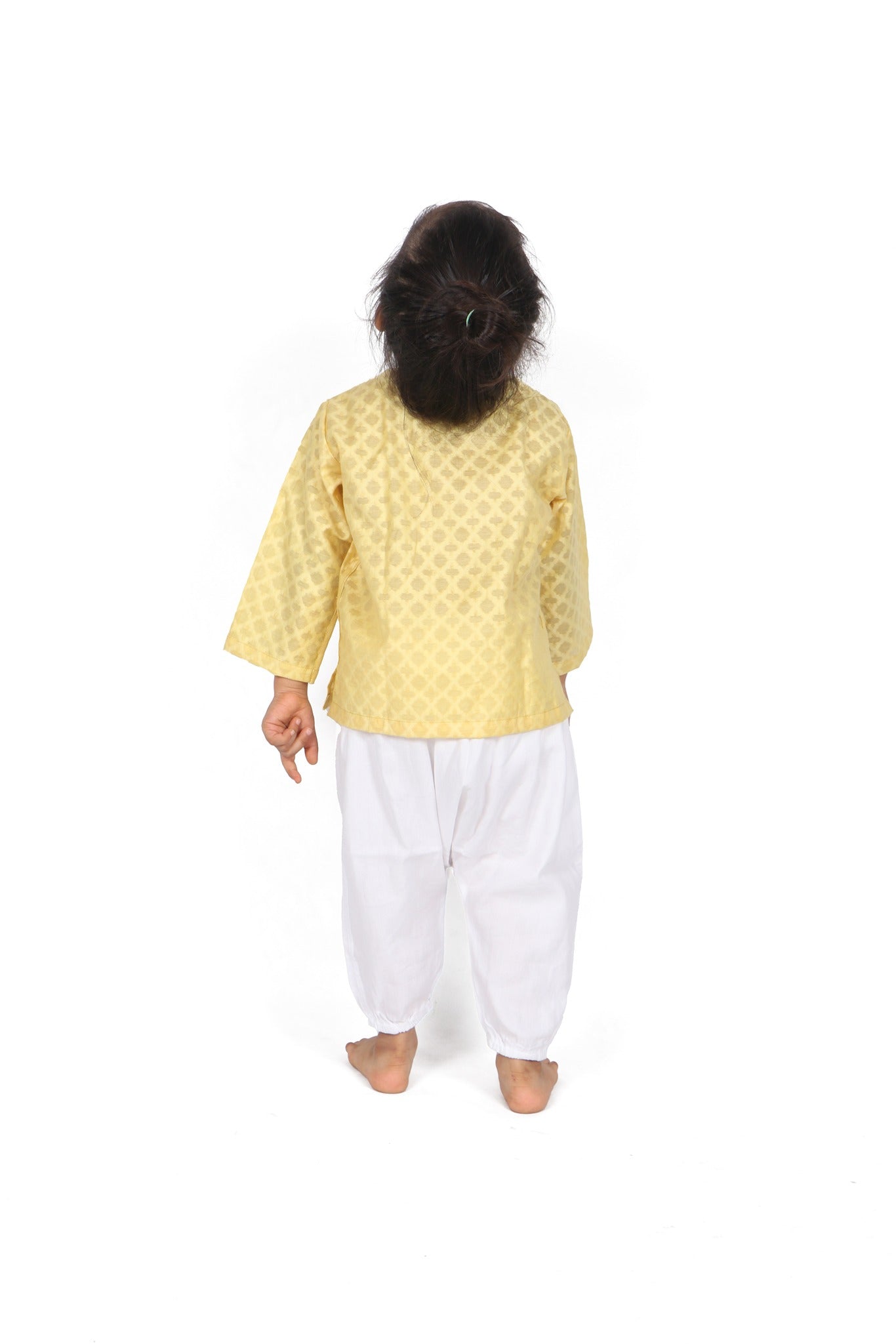 Lemon Colored Expressive Kurta with Pants