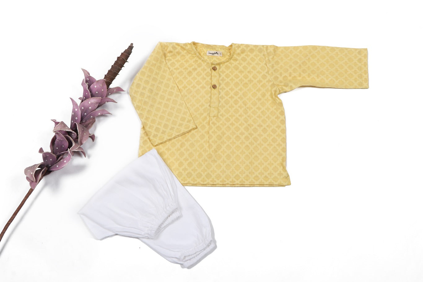 Lemon Colored Expressive Kurta with Pants