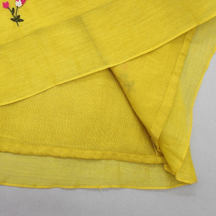 Hand Embroidered Kurta Palazzo Set - Yellow