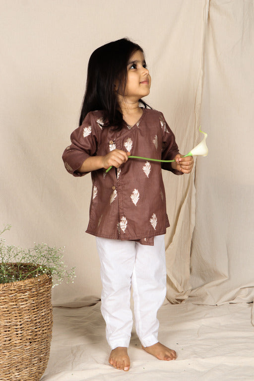 Chocolaty Tulip Angrakha with Trousers