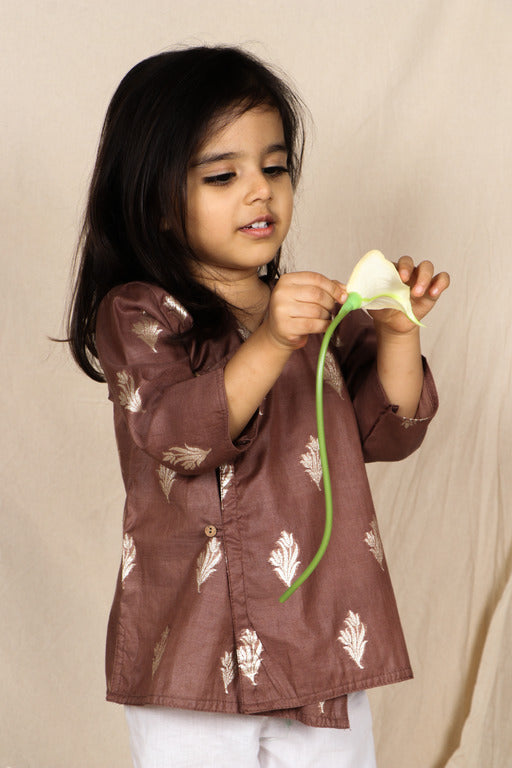 Chocolaty Tulip Angrakha with Trousers