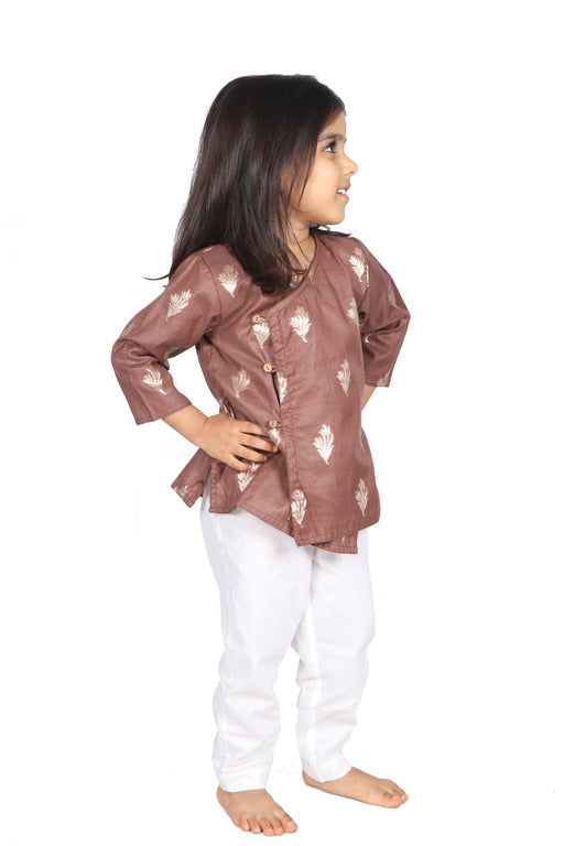 Chocolaty Tulip Angrakha with Trousers