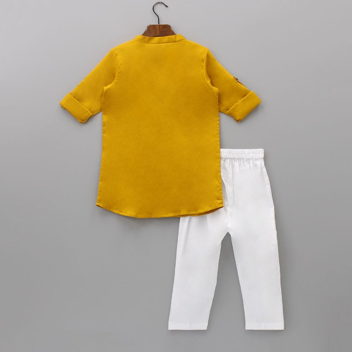 Yellow Booti Shirt Kurta Set