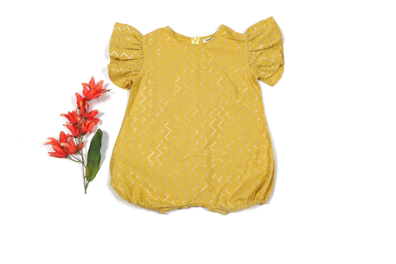 Marigold Playsuit with wavy weave