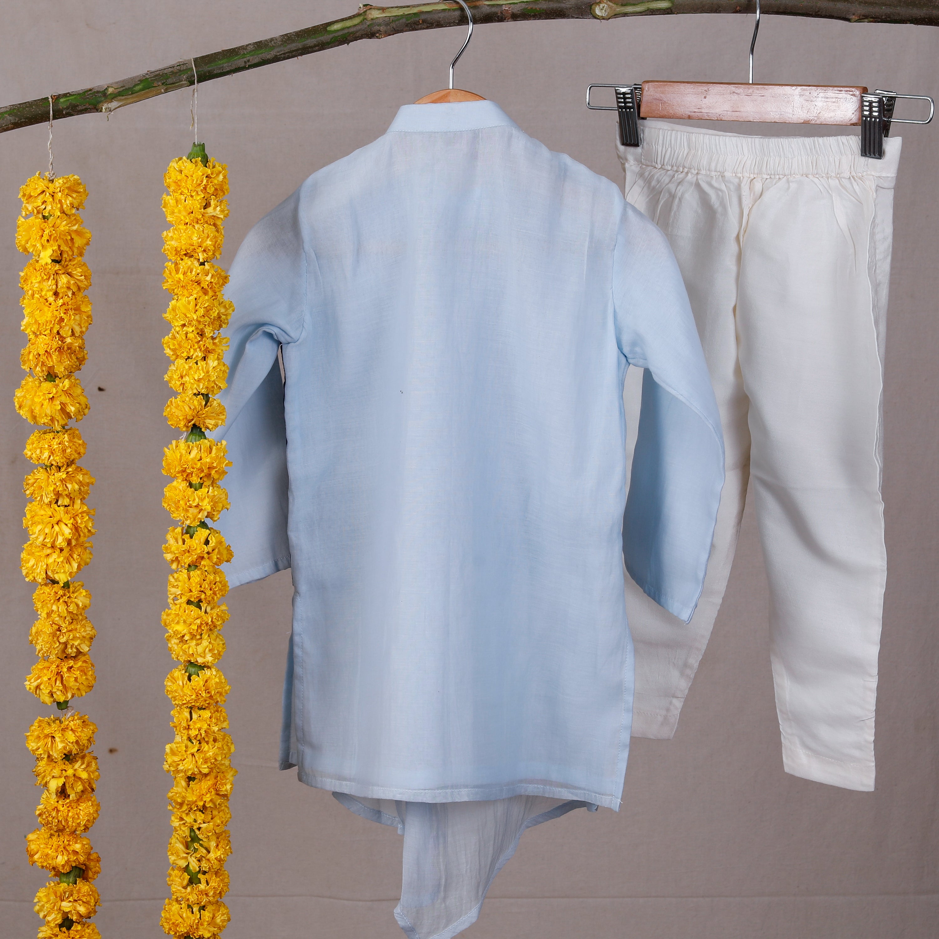 Bloom Drape Style Kurta Set for Boys