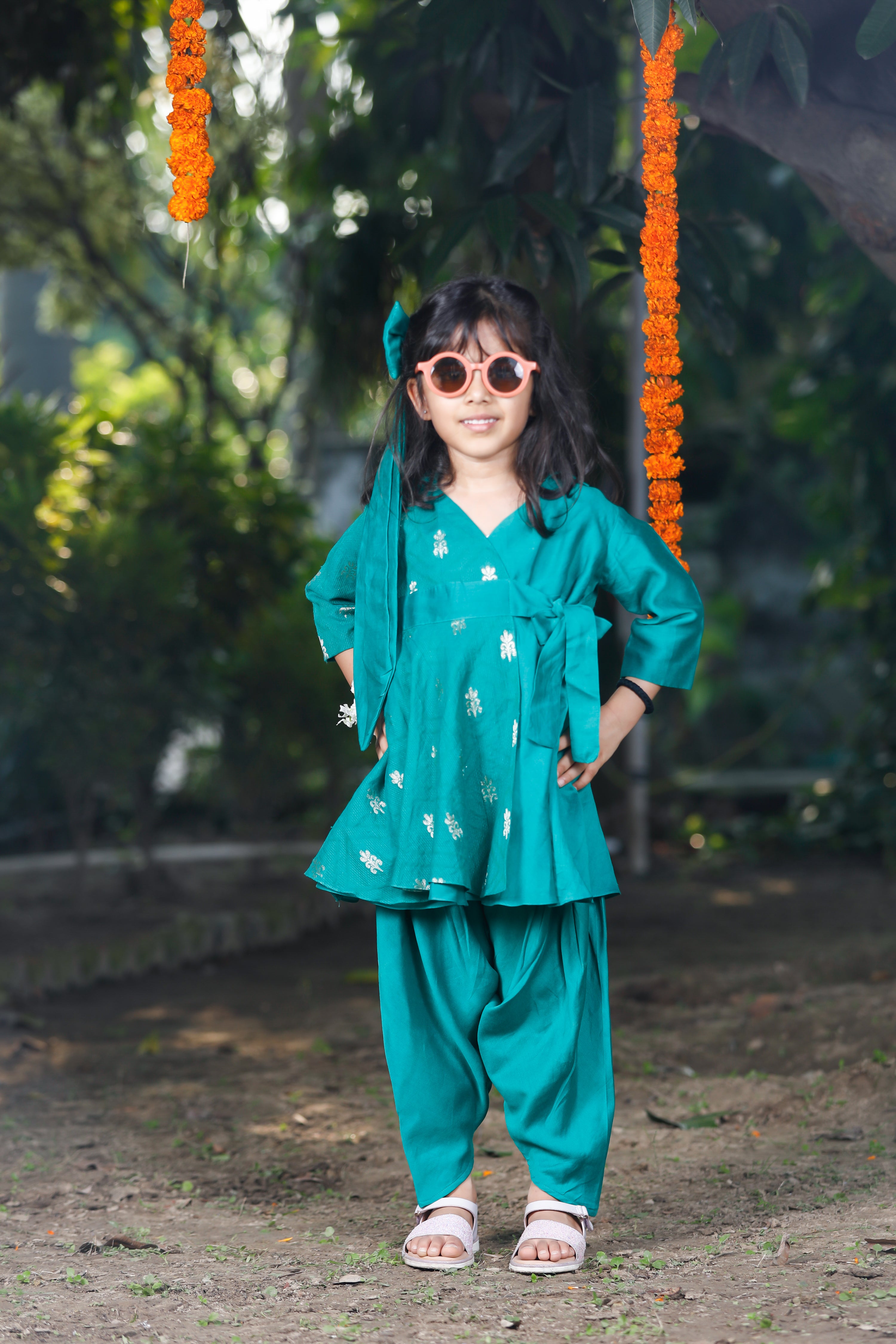 Garden Glow Kurta Set for Girls