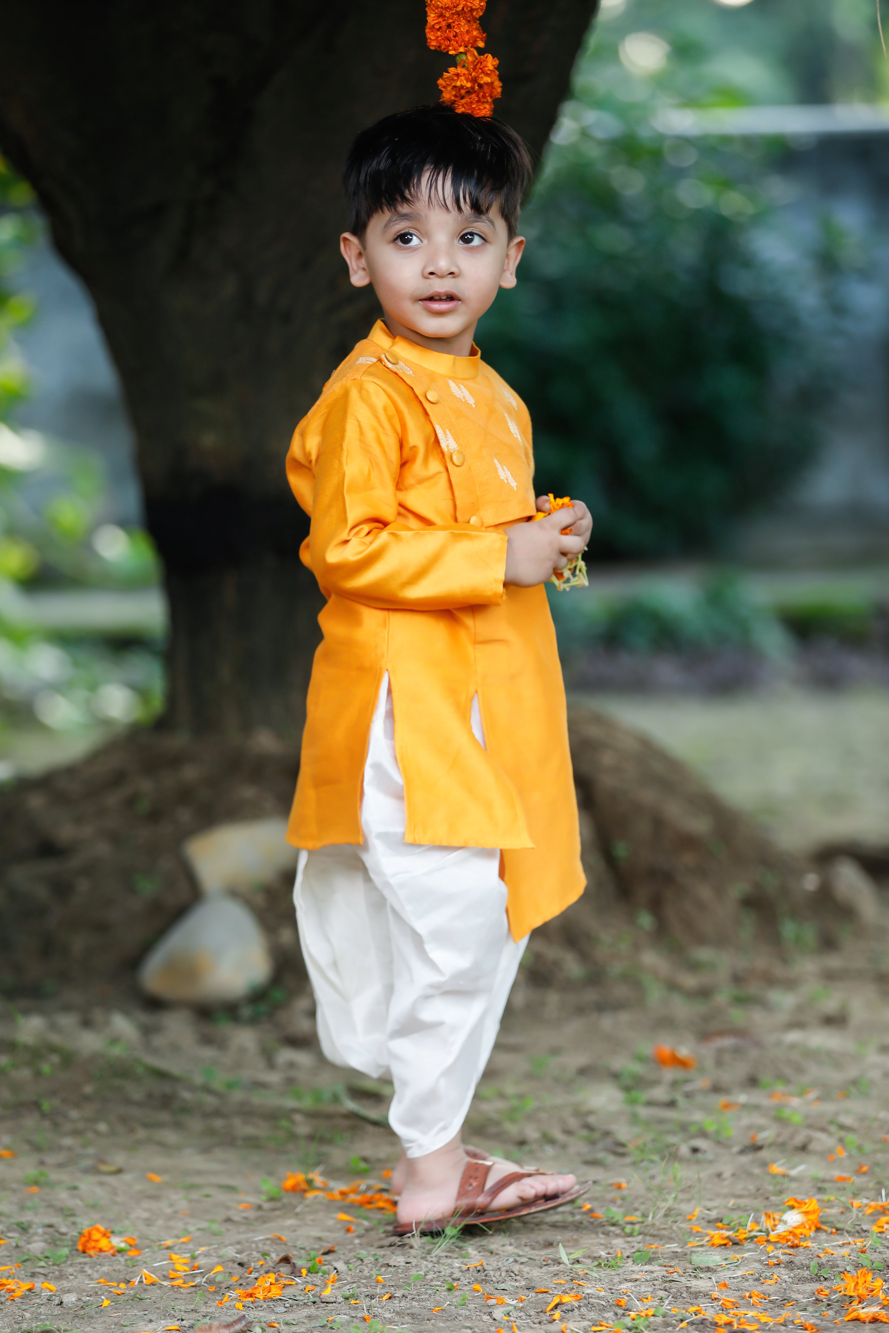 Marigold Kurta Dhoti Set for Boys