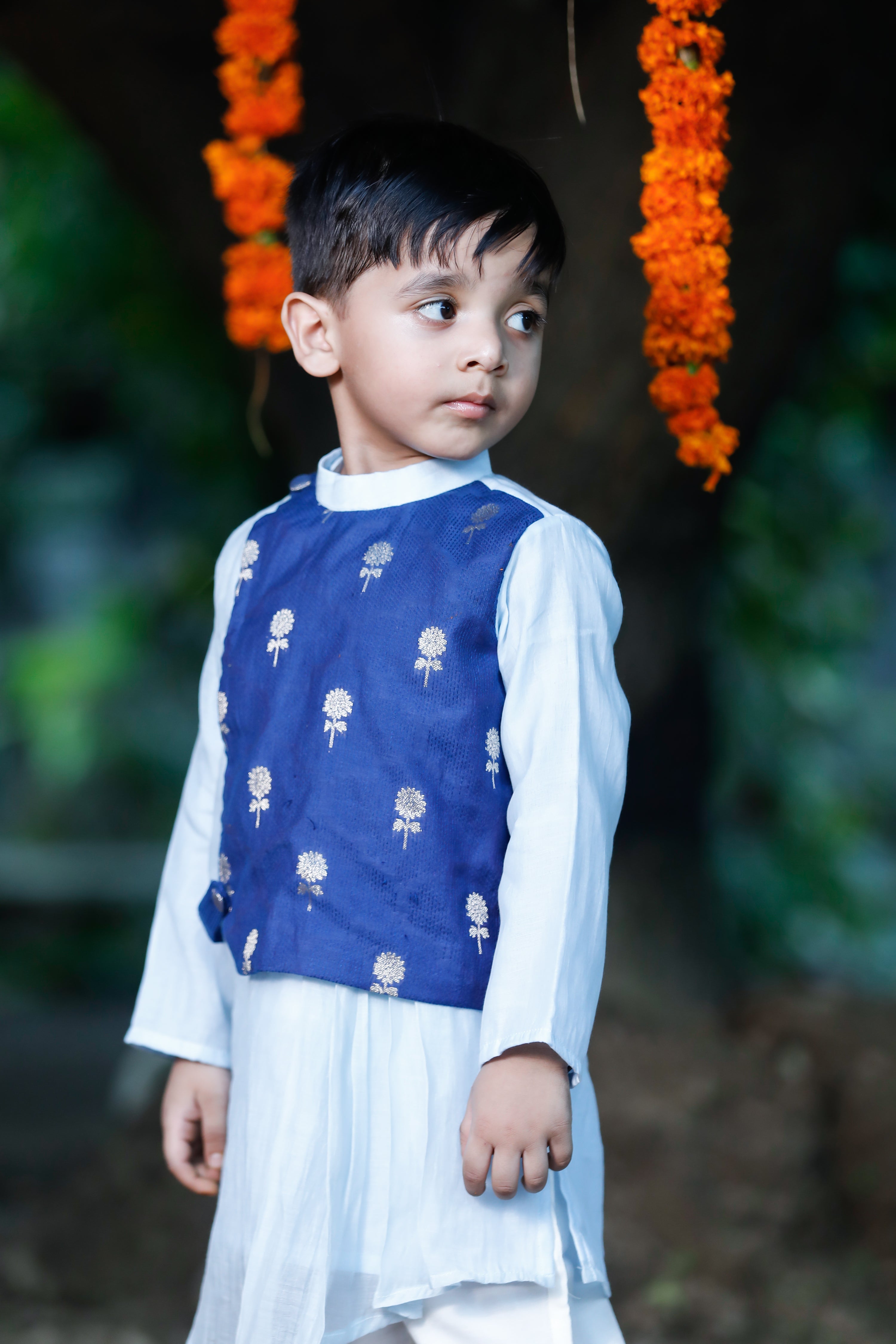 Bloom Drape Style Kurta Set for Boys