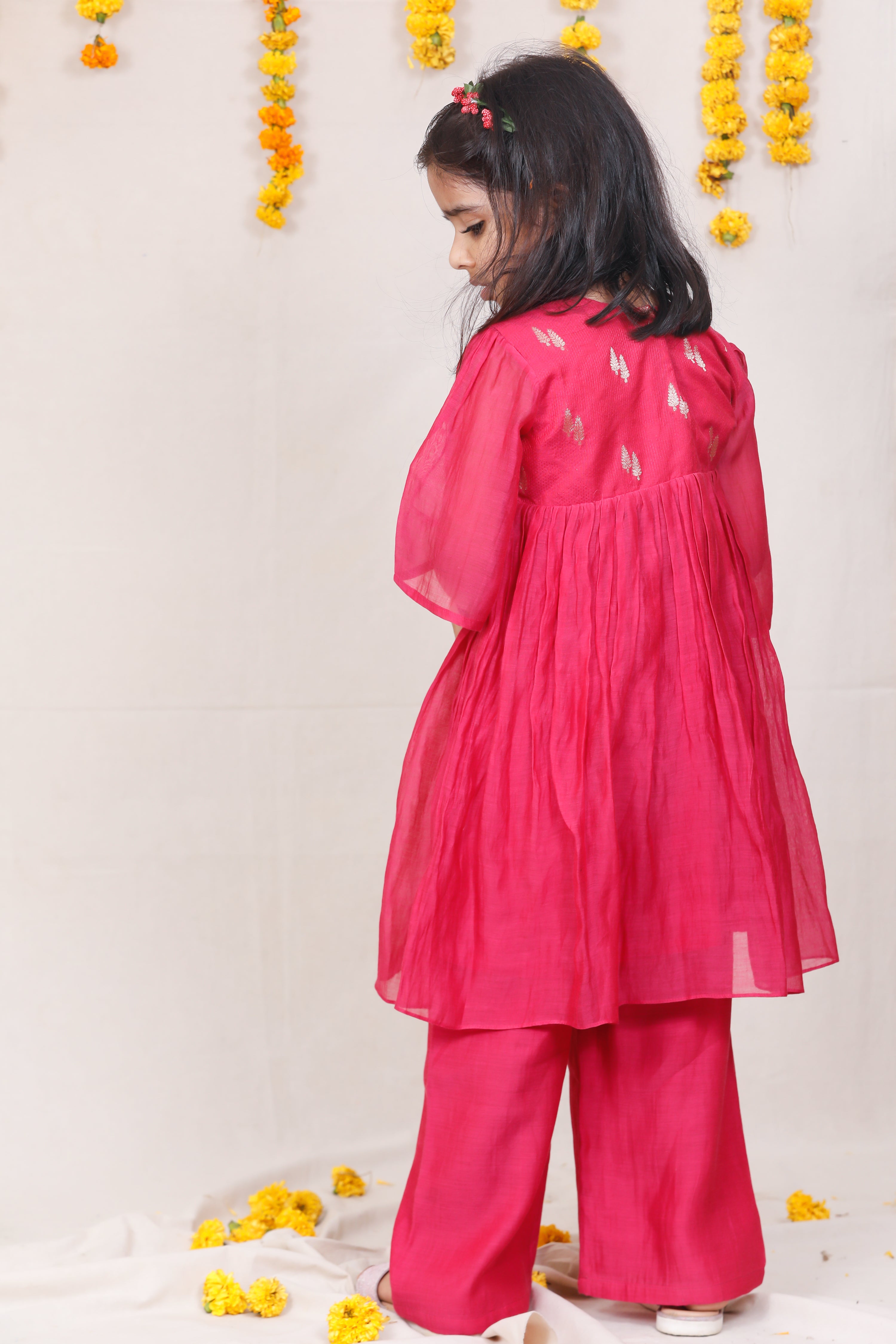 Rose Radiance Kurta Set for Girls